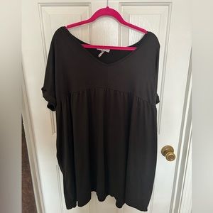Short sleeve black babydoll tunic/dress